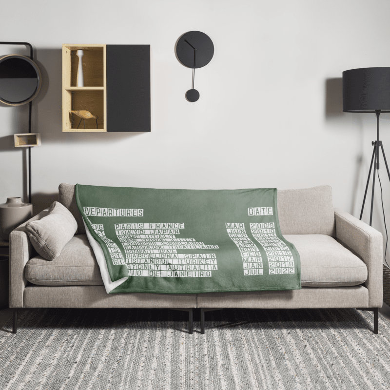 Custom Airport Codes Throw Blanket