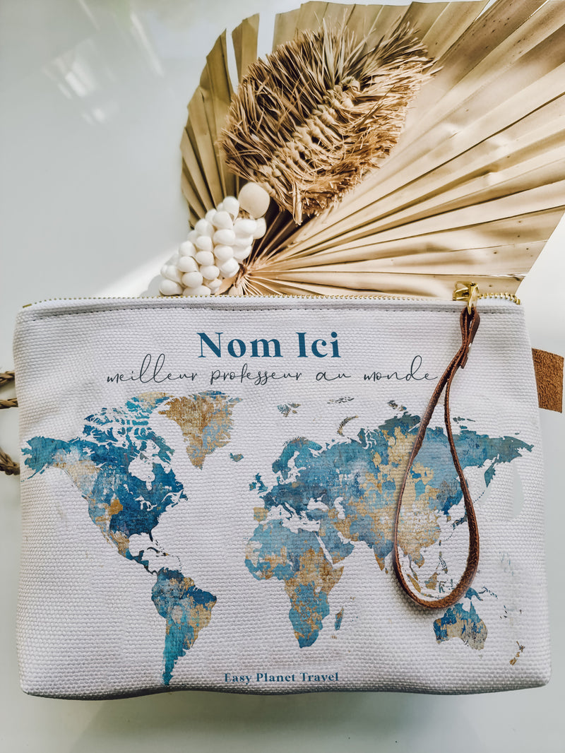 Trousse de voyage azur personnalisée