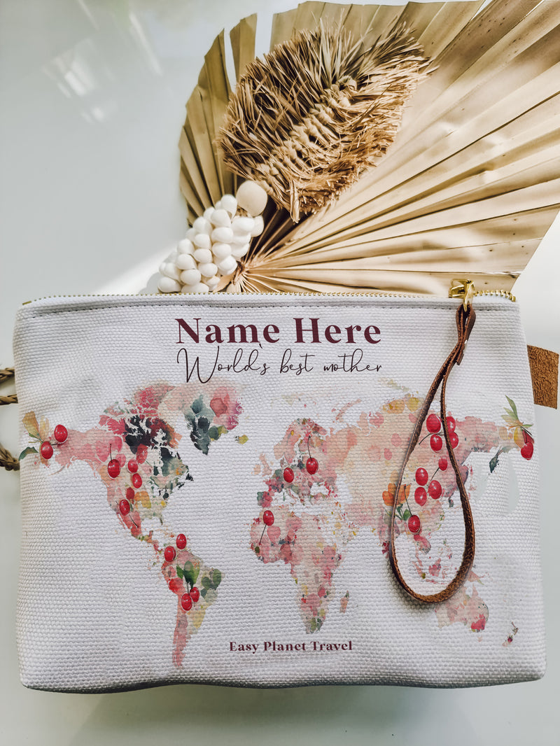 Trousse de voyage cerise personnalisée