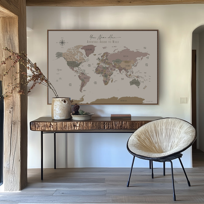 Custom Minimalist World Map Bangkok