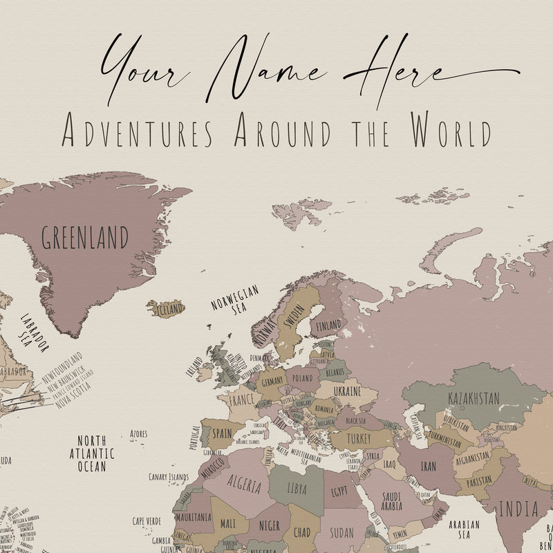 Custom Minimalist World Map Bangkok
