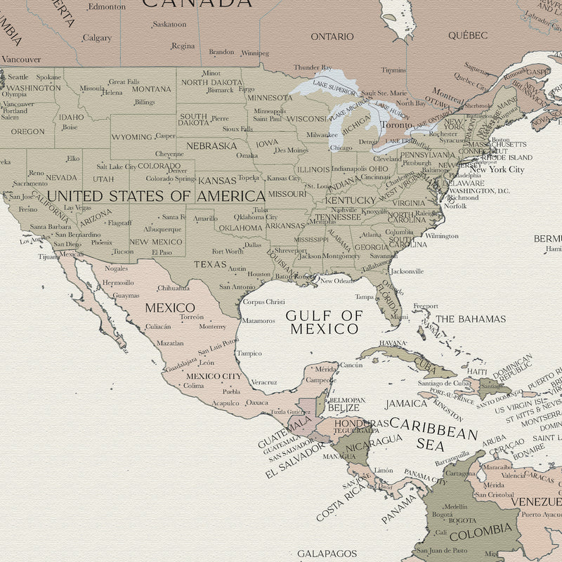 Custom Political World Map Earth