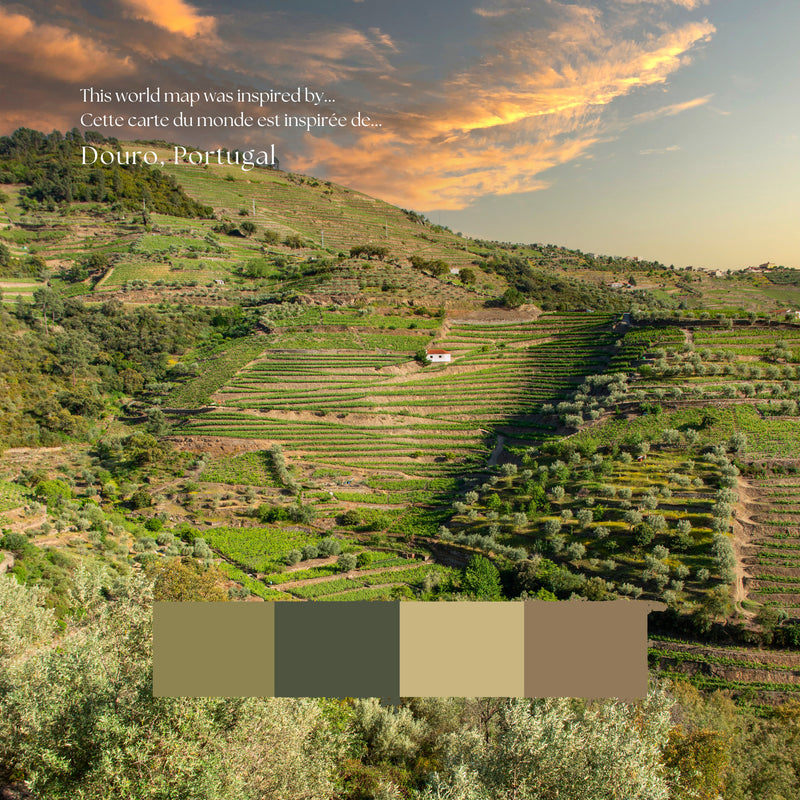 Carte du monde politique personnalisée vallée du Douro