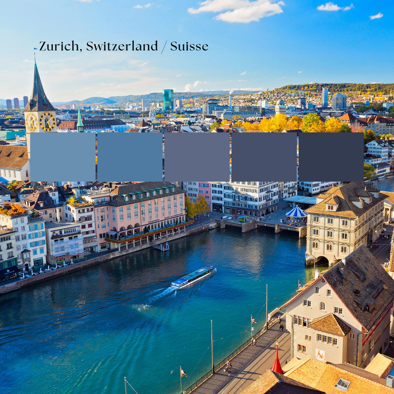 Carte du monde minimaliste Zurich