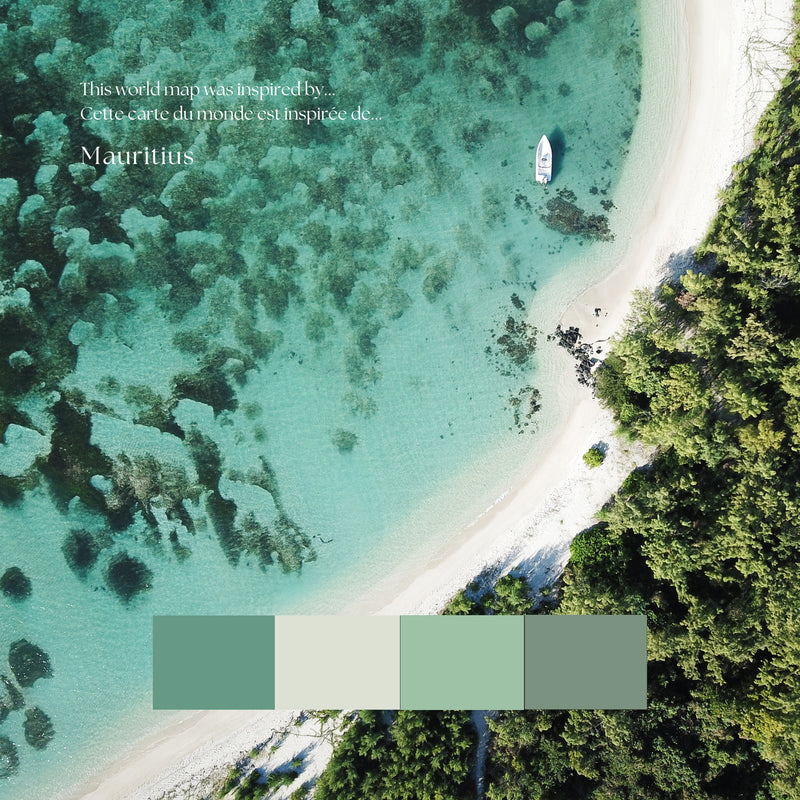 Carte du monde politique personnalisée île Maurice
