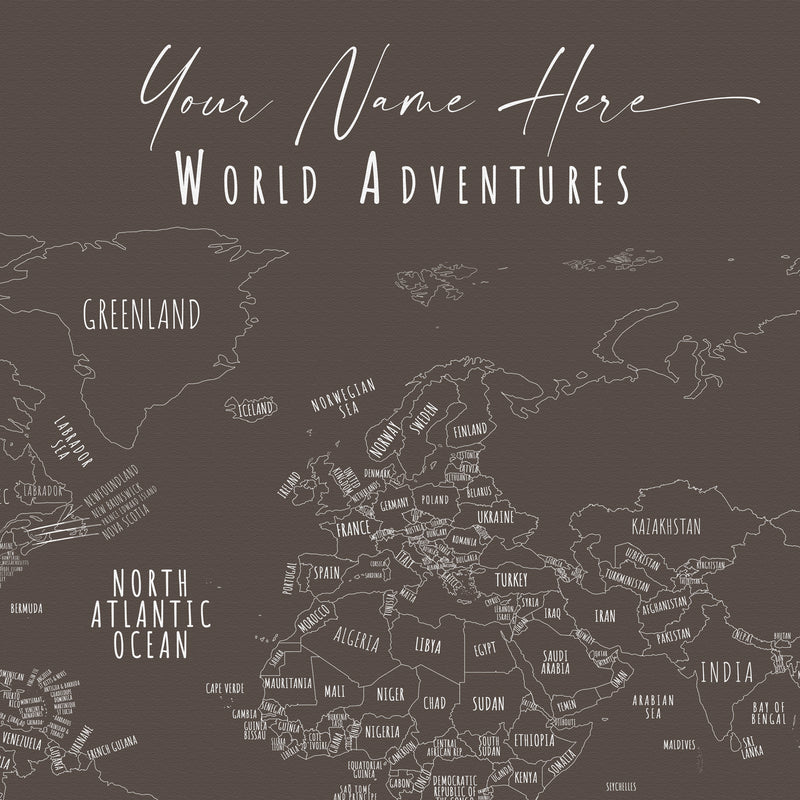 Carte du monde minimaliste pyramides de Giza