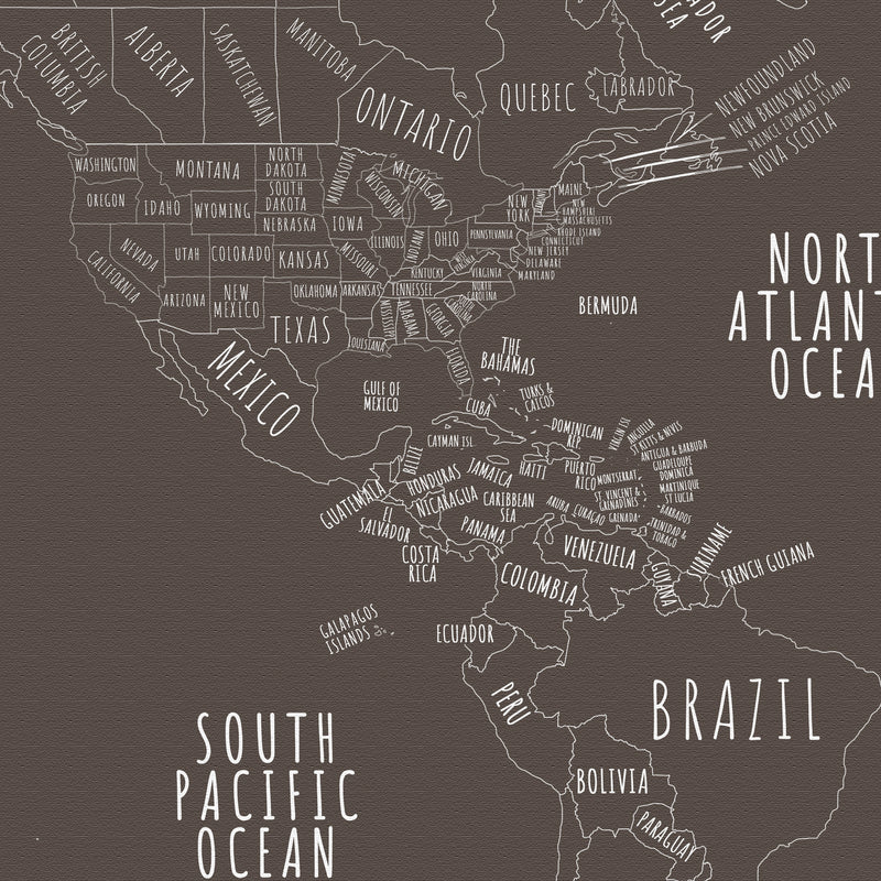 Carte du monde minimaliste pyramides de Giza