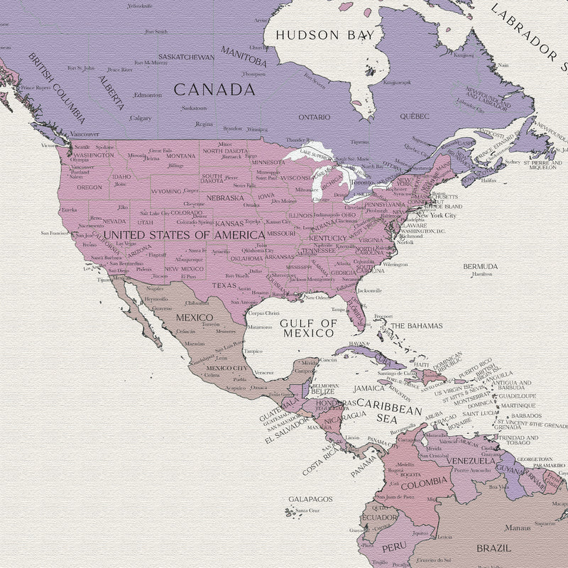 Carte du monde politique personnalisée Bolivie