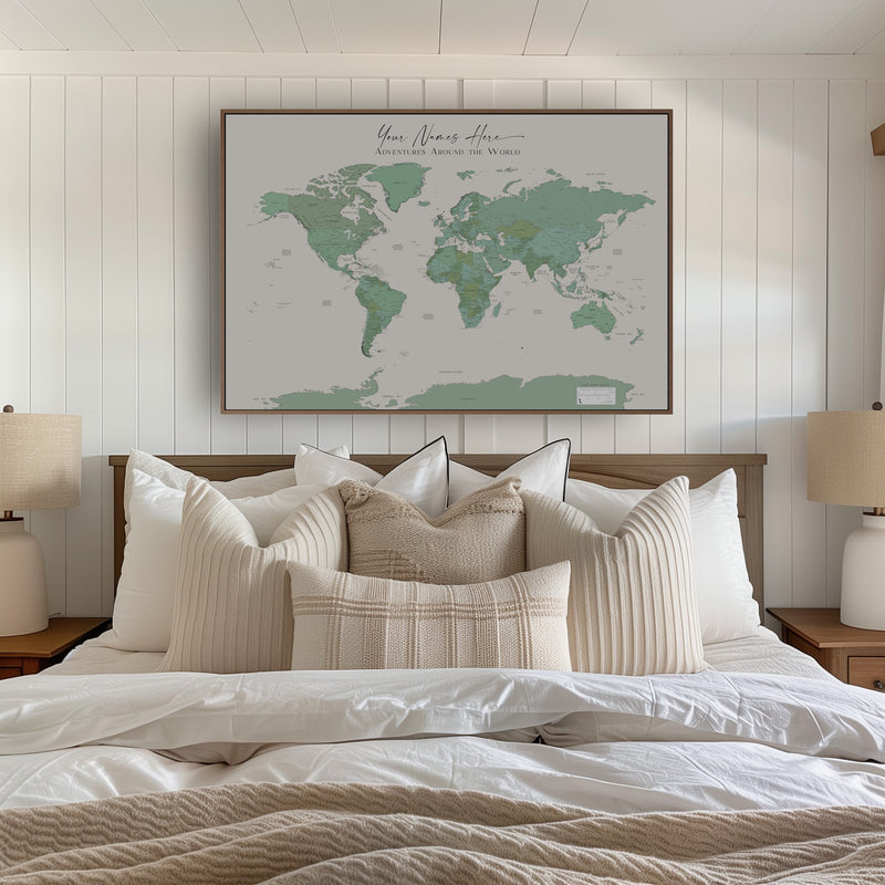 Carte du monde politique personnalisée île Maurice