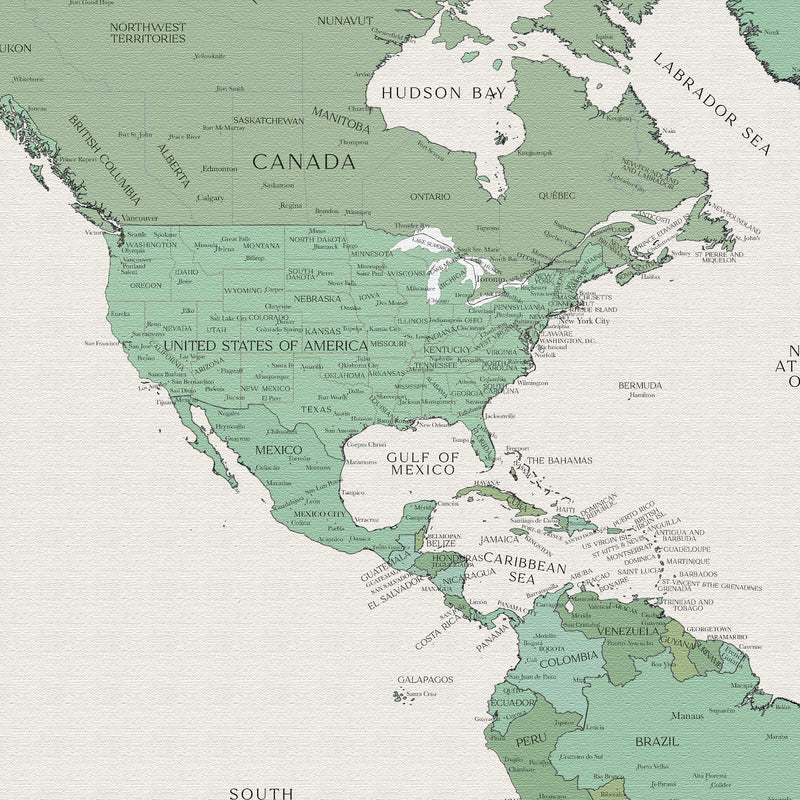 Carte du monde politique personnalisée île Maurice