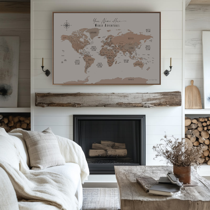 Carte du monde minimaliste Utah