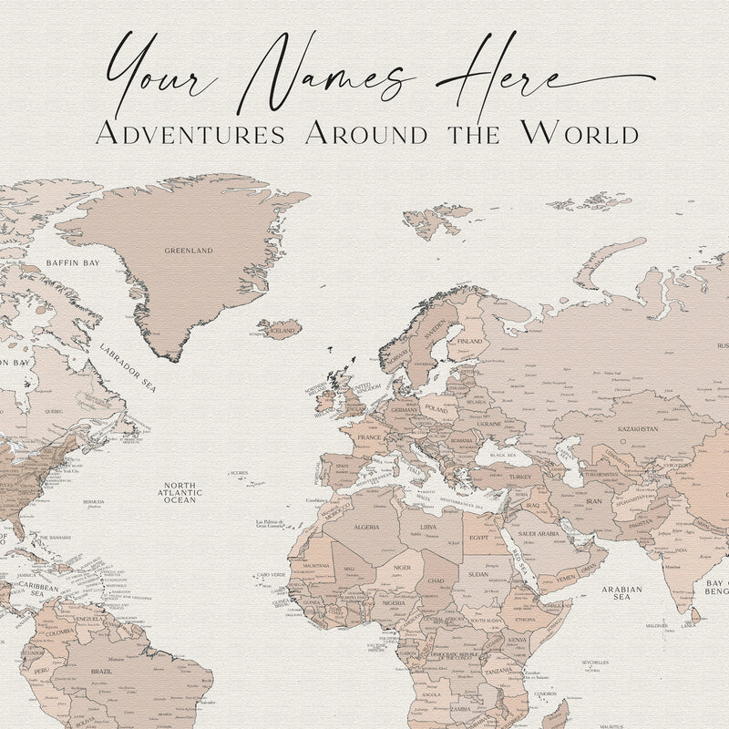 Carte du monde politique personnalisée Finlandes