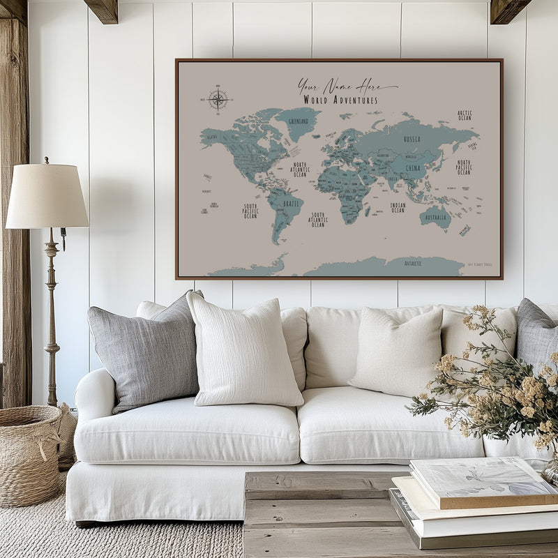 Custom Minimalist World Map Seychelles
