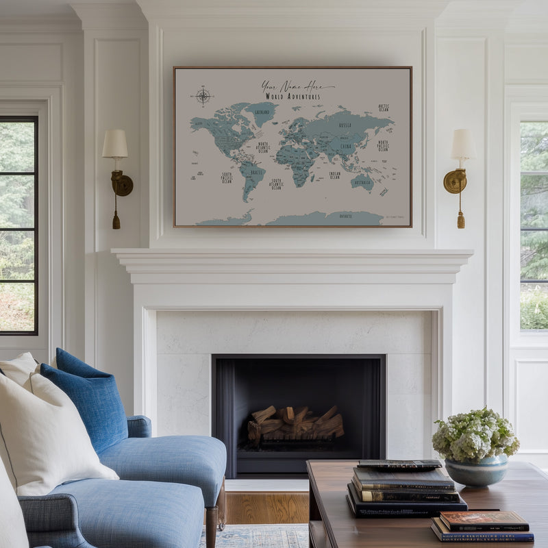 Custom Minimalist World Map Seychelles