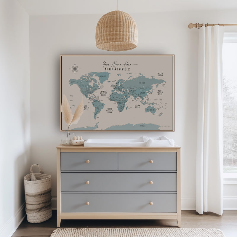 Custom Minimalist World Map Seychelles