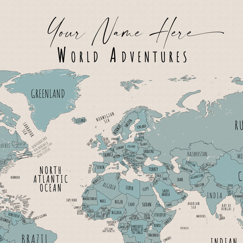 Custom Minimalist World Map Seychelles