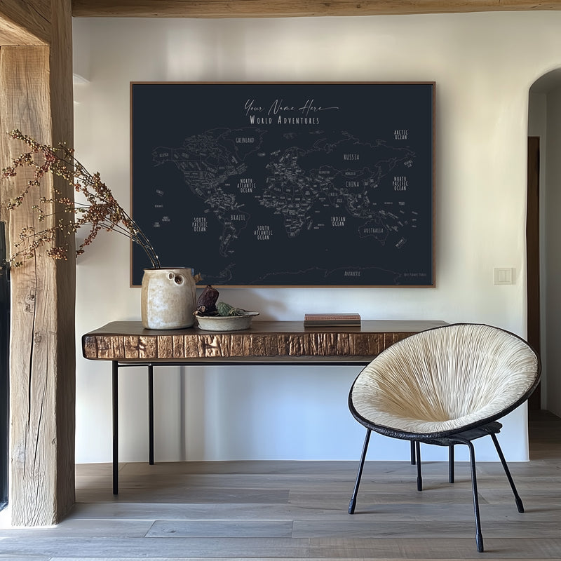 Carte du monde minimaliste Zurich