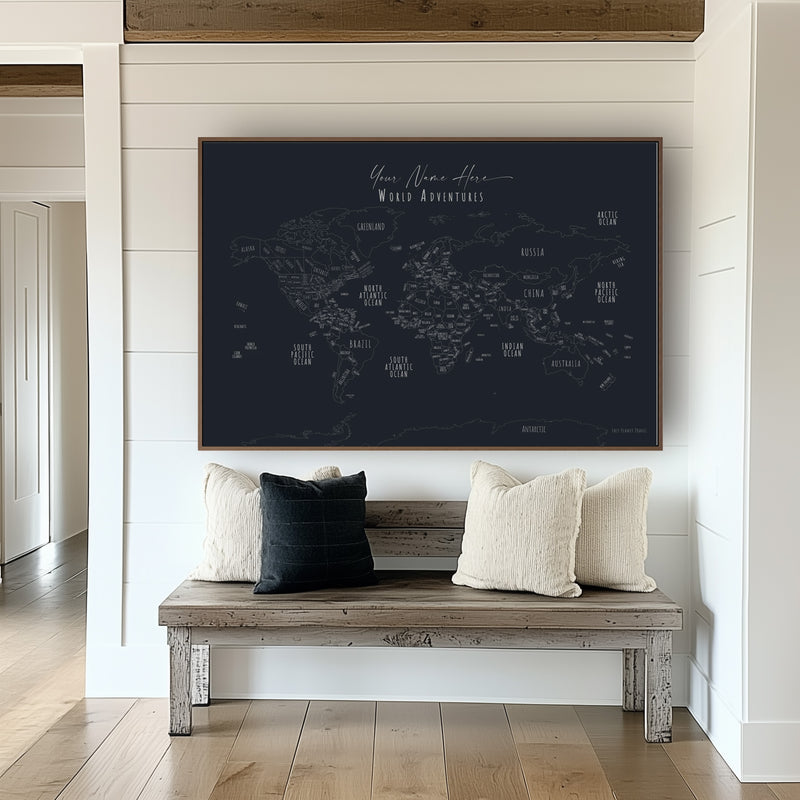 Carte du monde minimaliste Zurich