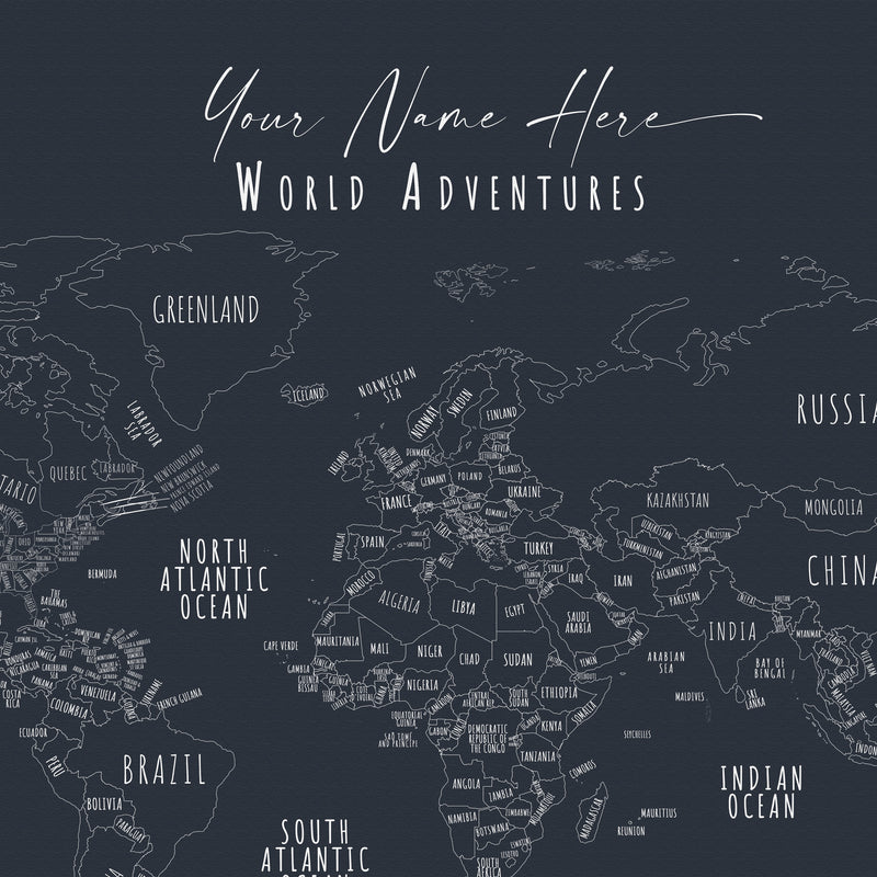 Carte du monde minimaliste Zurich