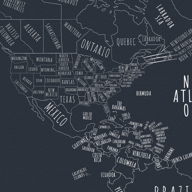 Carte du monde minimaliste Zurich