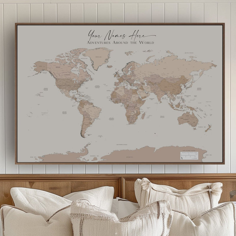 Carte du monde politique personnalisée Oahu