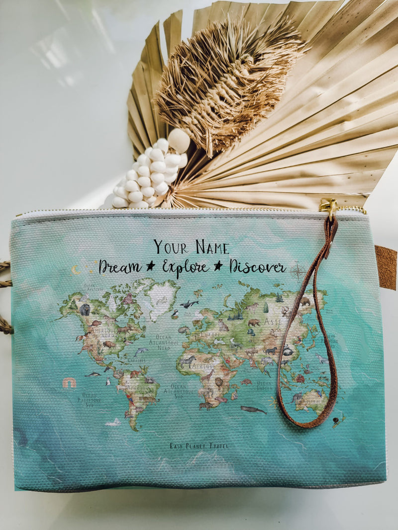 Custom Pencil Case World Map