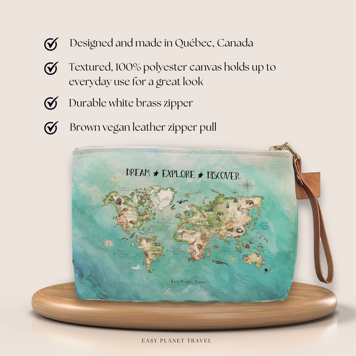 Custom Pencil Case World Map