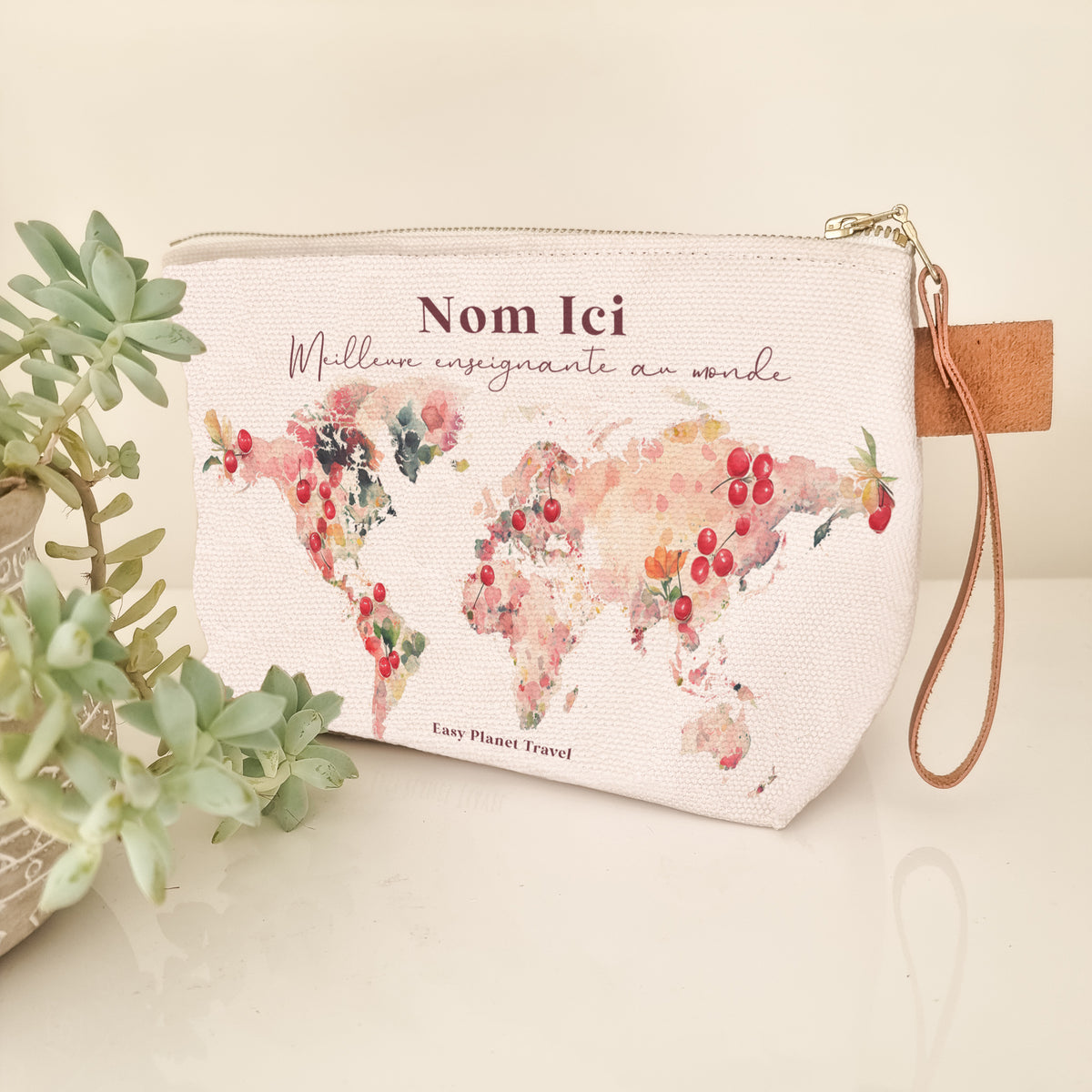 Trousse de voyage cerise personnalisée