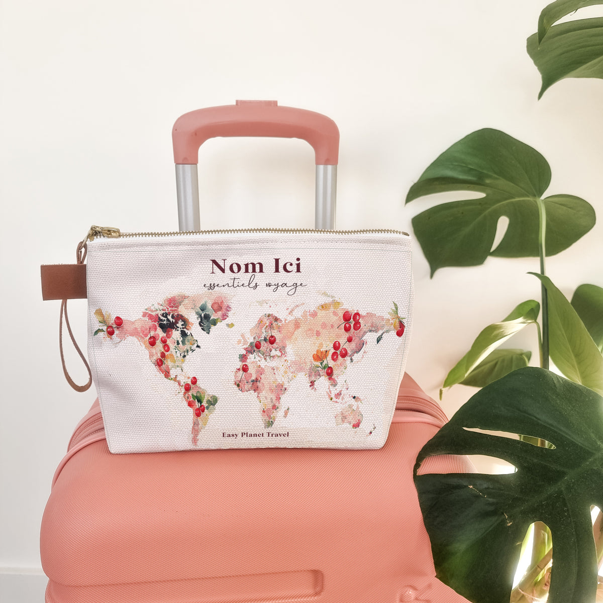 Trousse de voyage cerise personnalisée