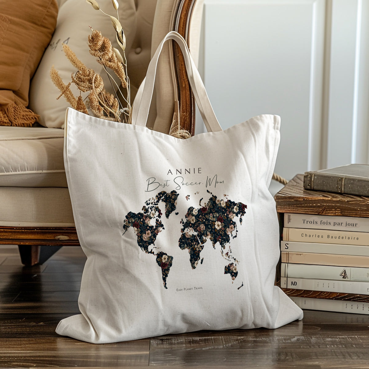 Sac de magasinage floral personnalisé