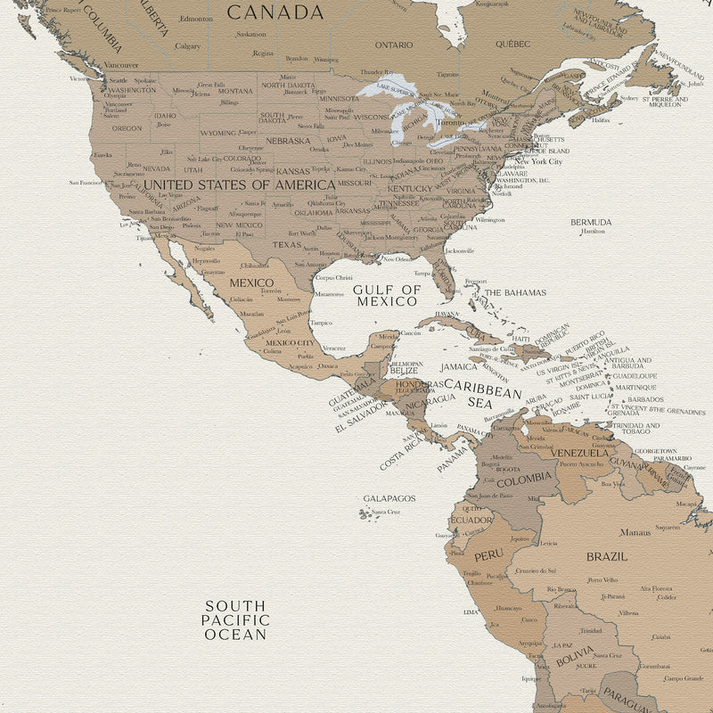 Carte du monde politique personnalisée argile