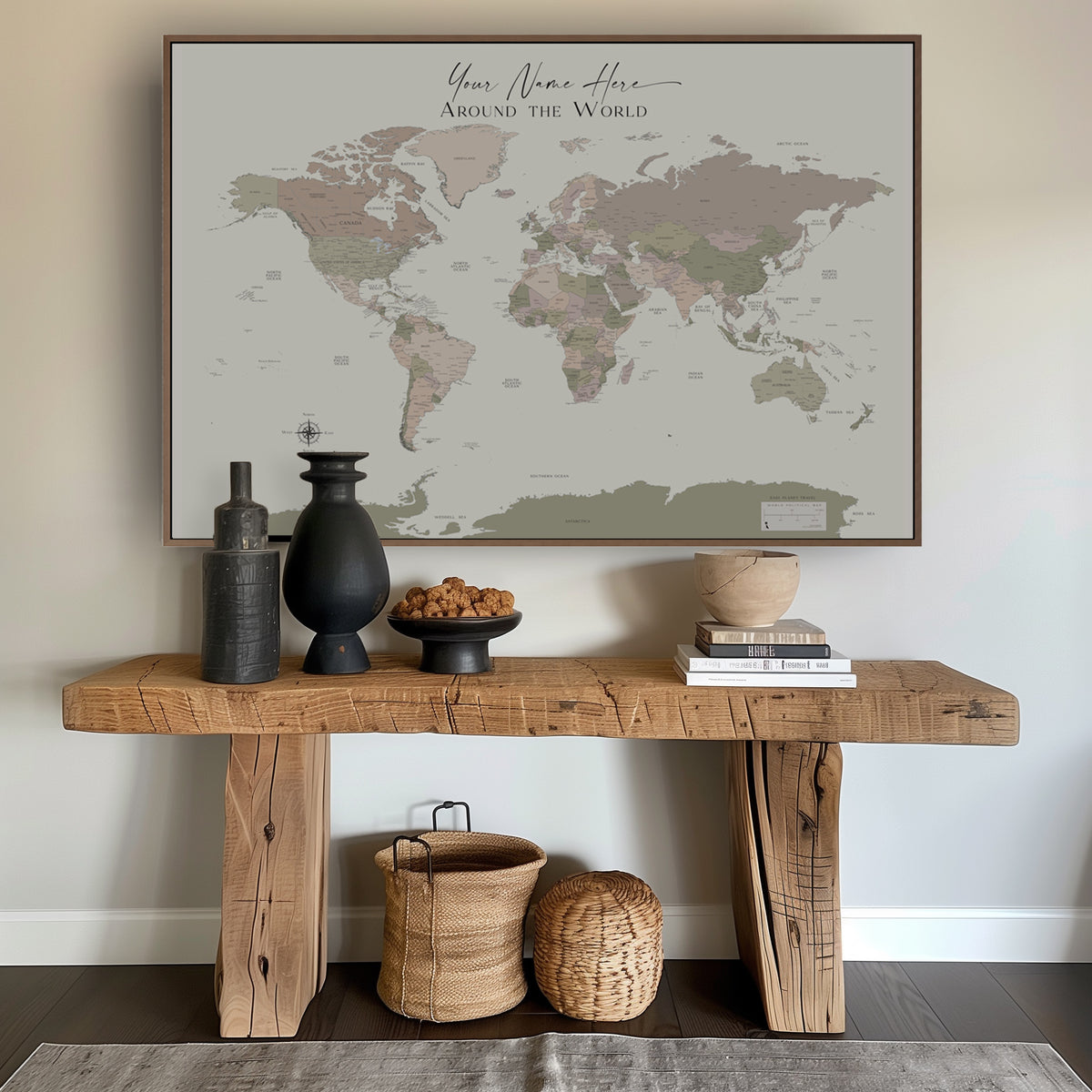 Custom Political World Map Earth