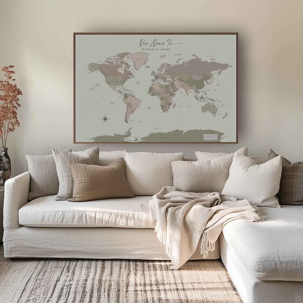 Custom Political World Map Earth
