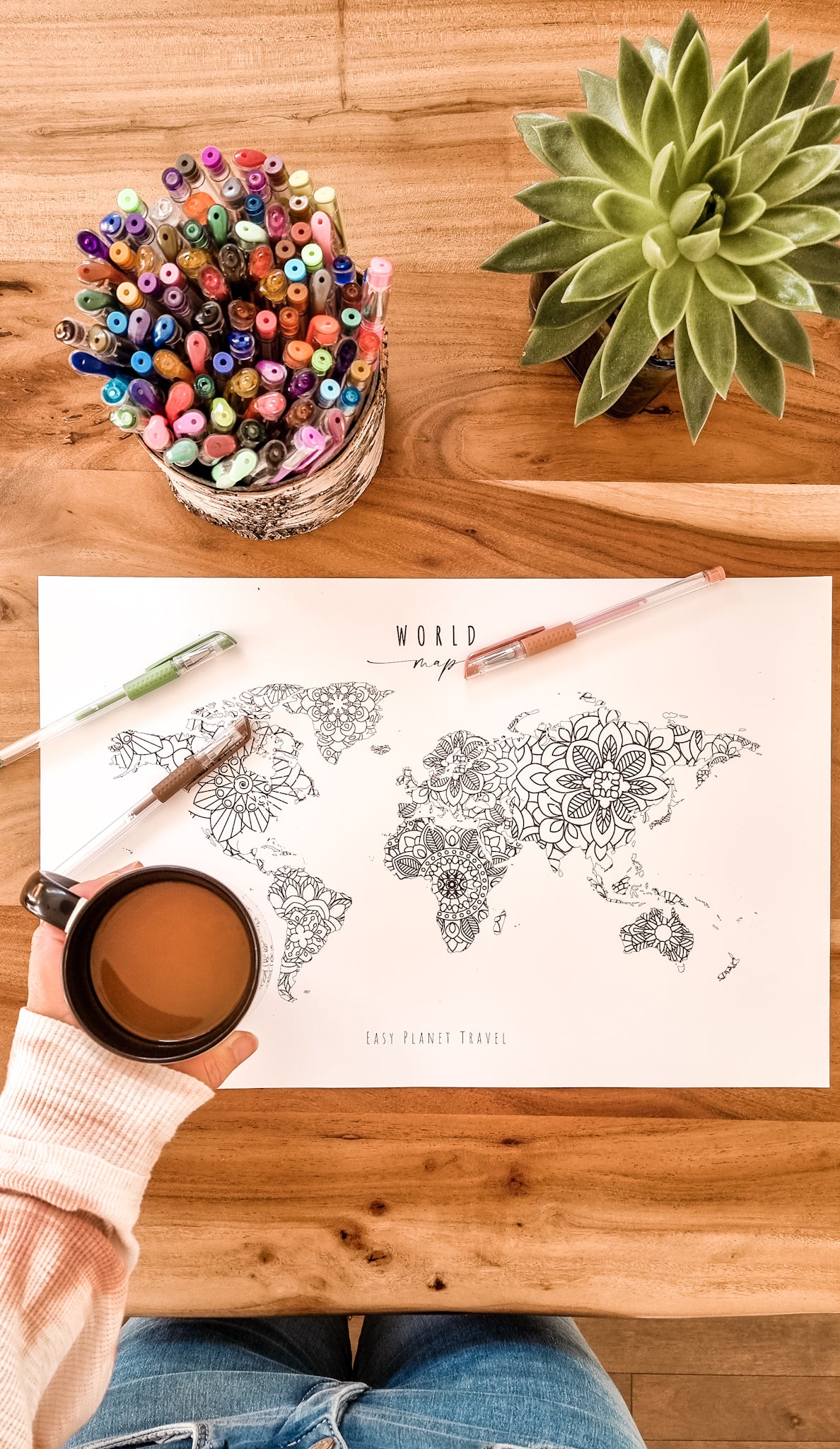 Free Coloring World Map – Easy Planet Travel
