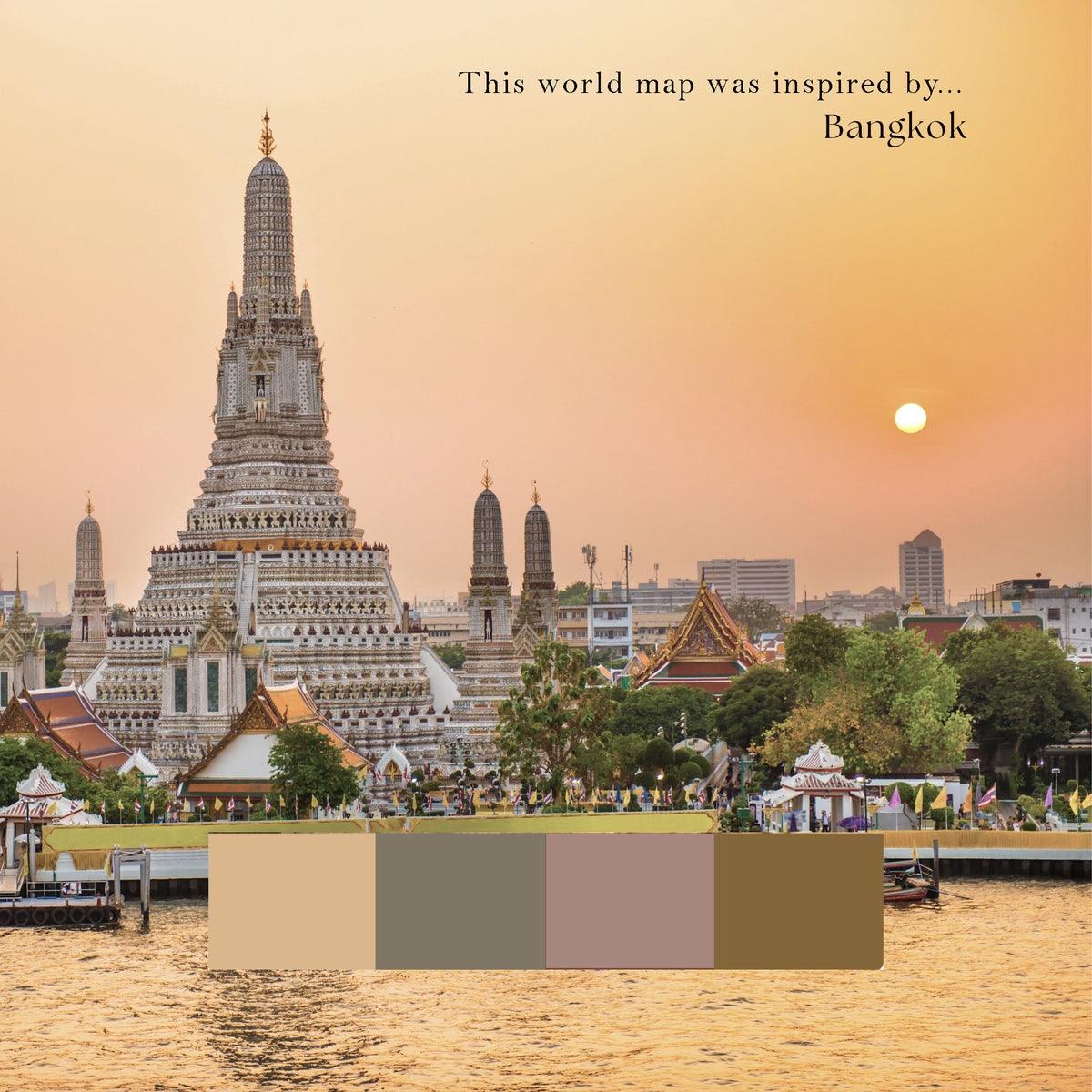 Carte du monde politique personnalisée Bangkok