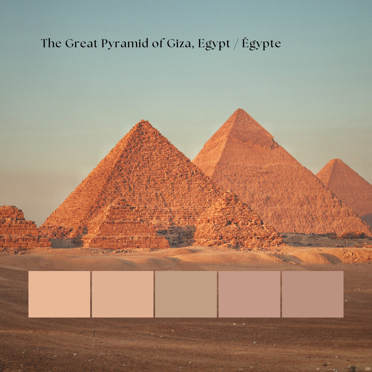 Custom Minimalist World Map Giza Pyramids