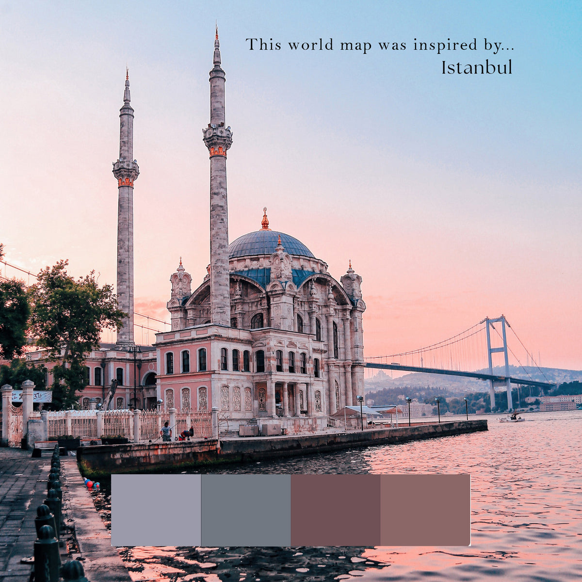 Carte du monde politique personnalisée Istanbul