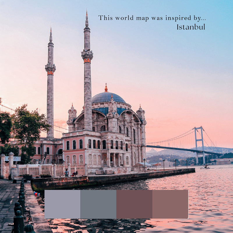 Custom Political World Map Istanbul