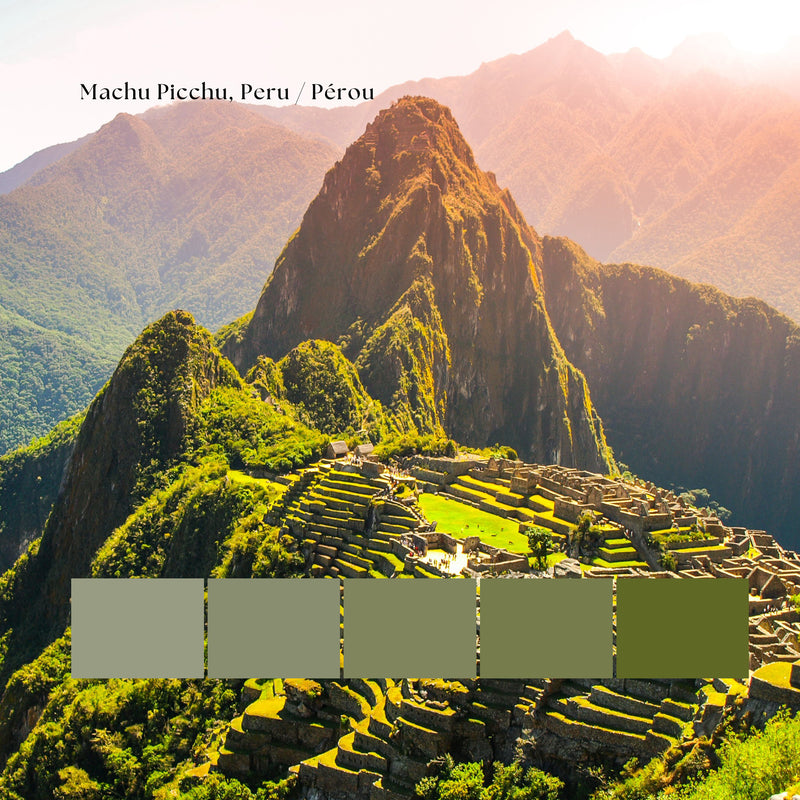 Carte du monde minimaliste Machu Picchu