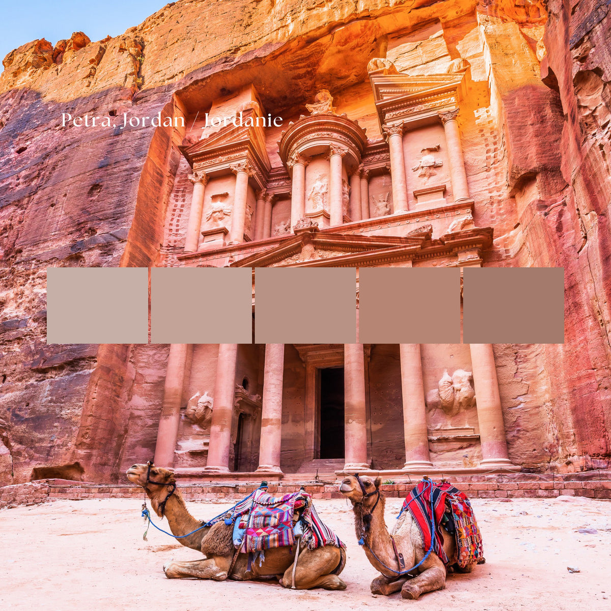 Custom Minimalist World Map Petra Jordan