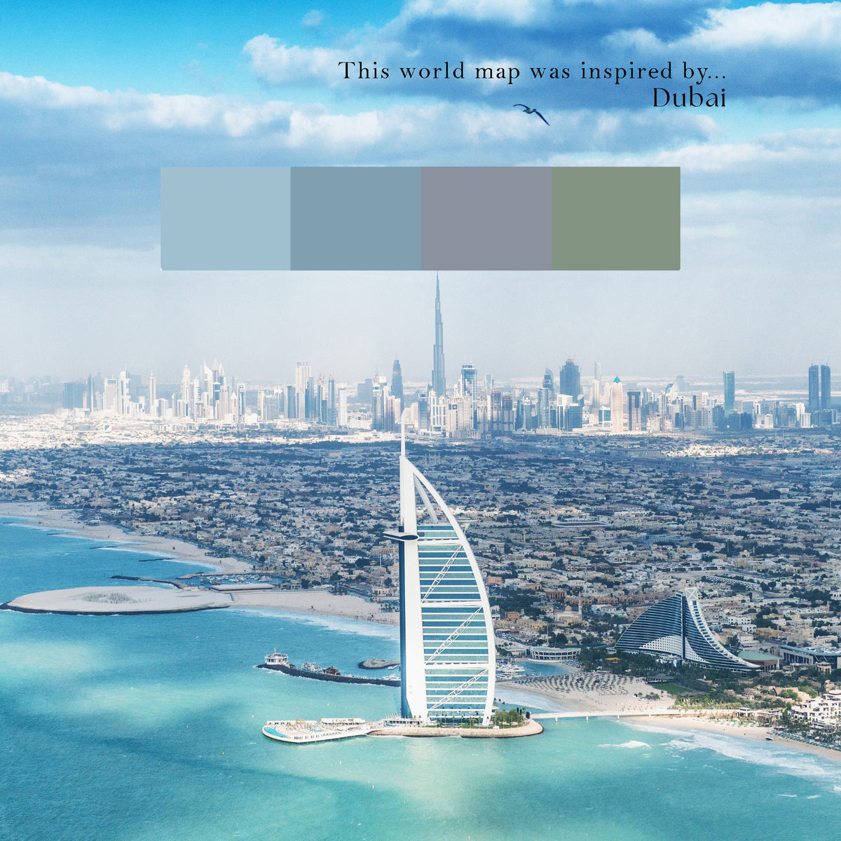 Carte du monde politique personnalisée Dubai