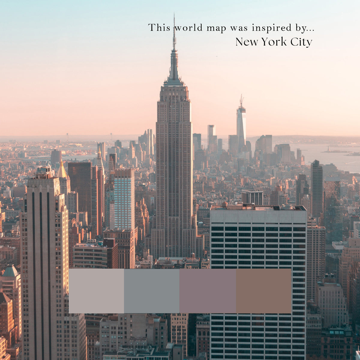 Carte du monde politique personnalisée NYC