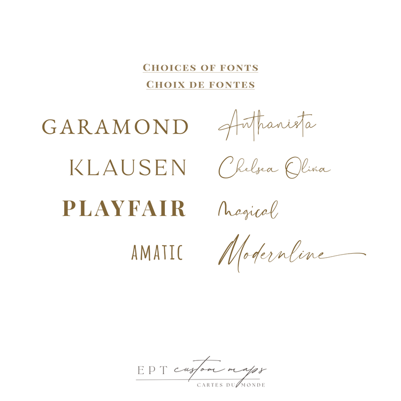 Carte du monde politique personnalisée Bangkok