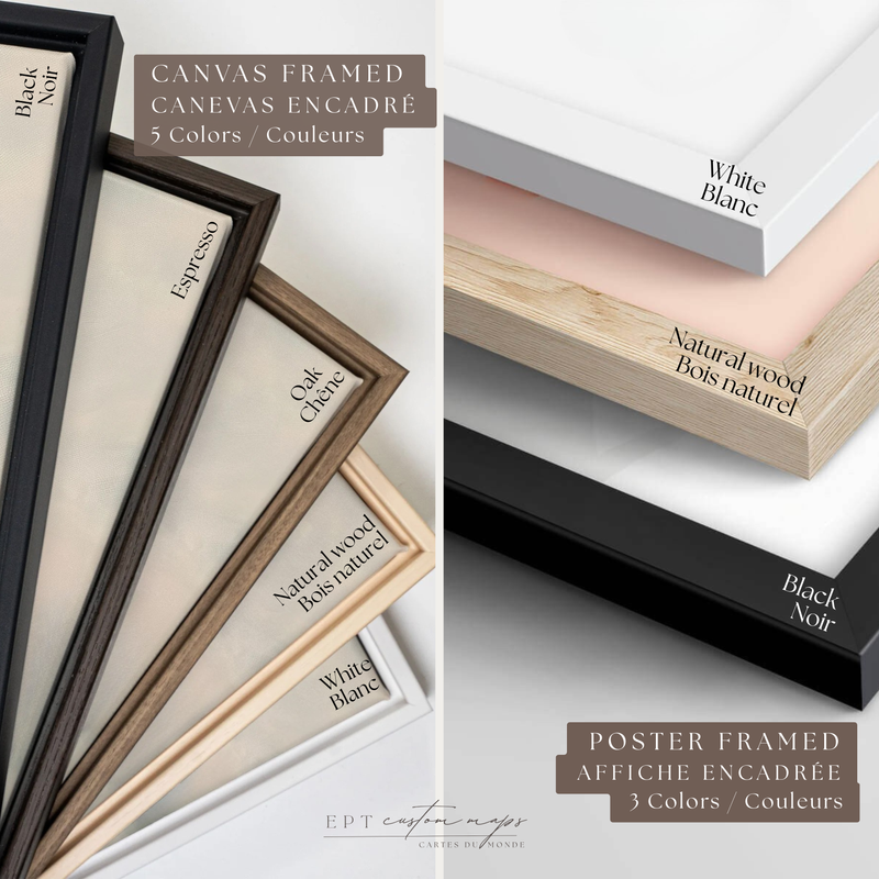 Carte du monde politique personnalisée Bangkok