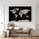 Custom Political World Map Black and Beige