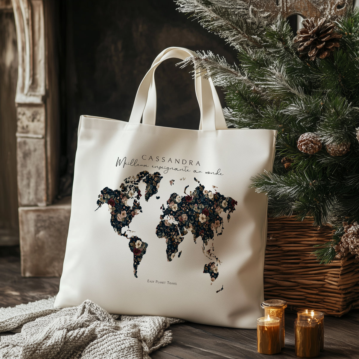 Sac de magasinage floral personnalisé