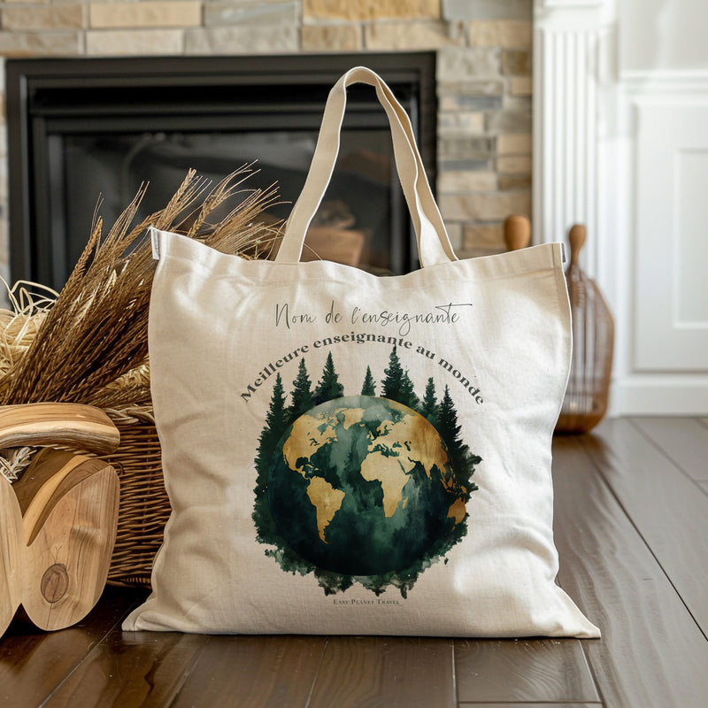 Custom Shopping Globe Tote Bag