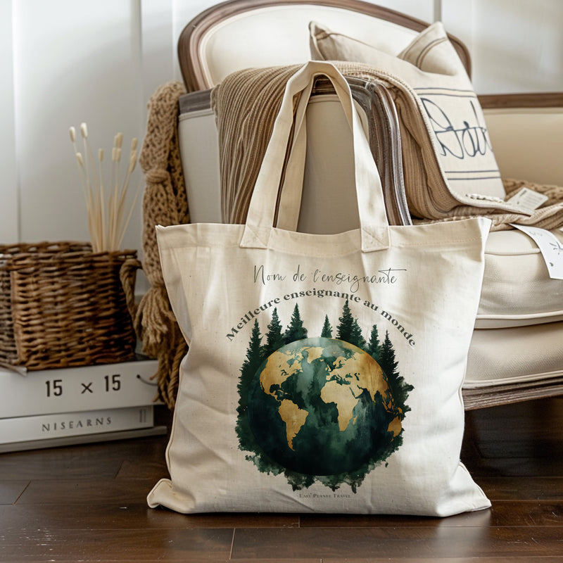 Custom Shopping Globe Tote Bag