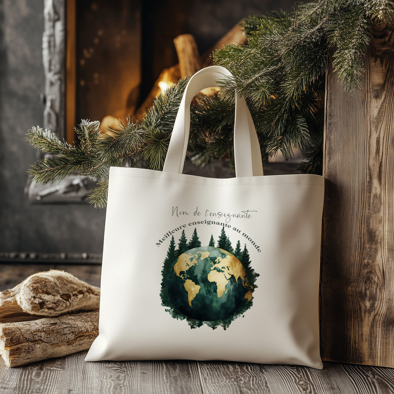 Custom Shopping Globe Tote Bag