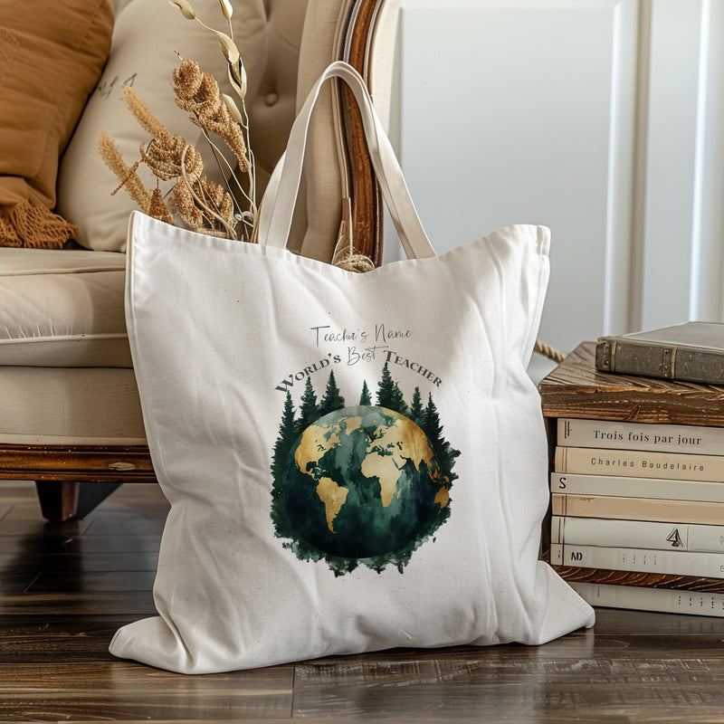 Custom Shopping Globe Tote Bag